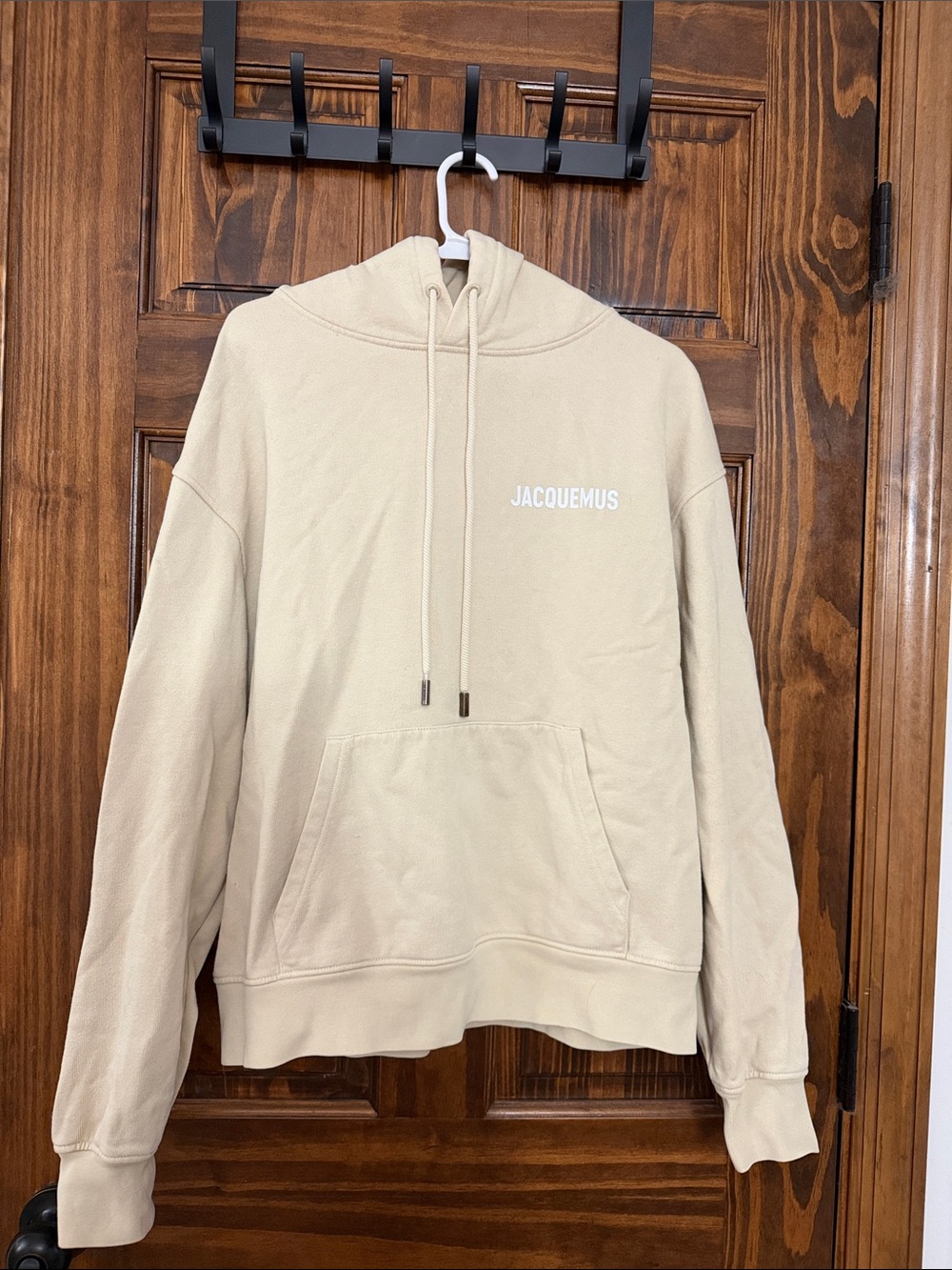 Jacquemus Cream Logo Pullover Hoodie
